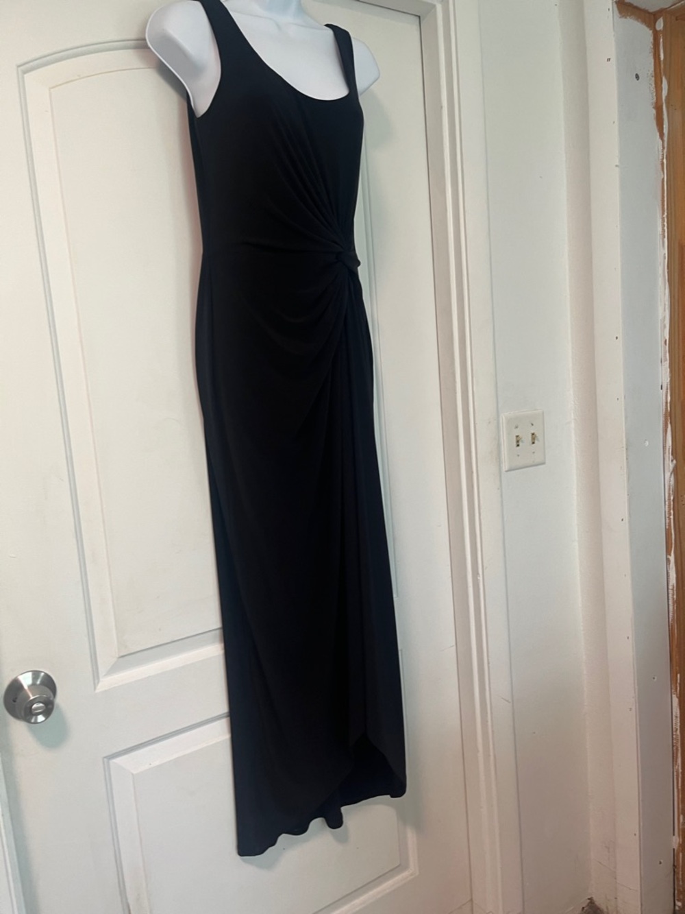 Ralph Lauren Black Sleeveless Maxi Dress with Side Knot